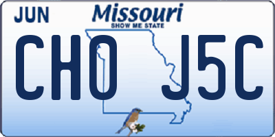 MO license plate CH0J5C