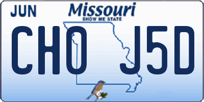 MO license plate CH0J5D