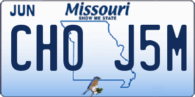 MO license plate CH0J5M