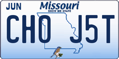MO license plate CH0J5T
