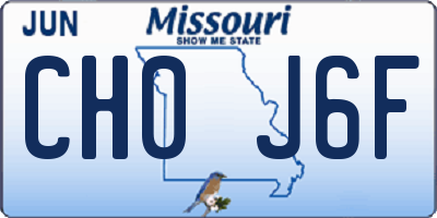 MO license plate CH0J6F