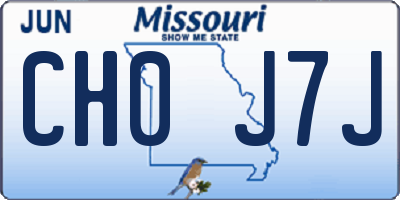MO license plate CH0J7J