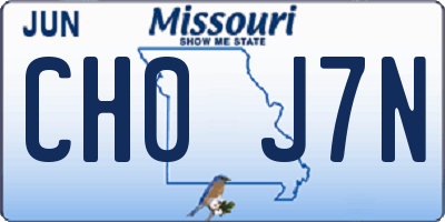 MO license plate CH0J7N