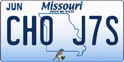MO license plate CH0J7S