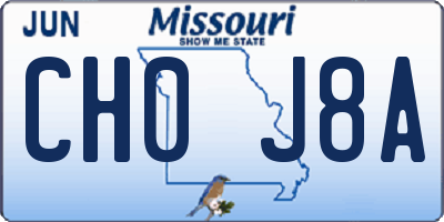 MO license plate CH0J8A
