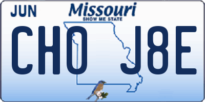 MO license plate CH0J8E