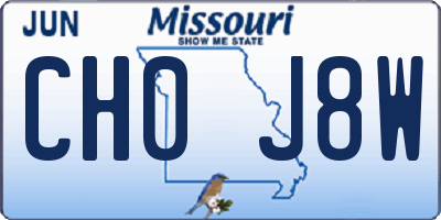 MO license plate CH0J8W