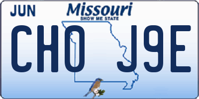 MO license plate CH0J9E