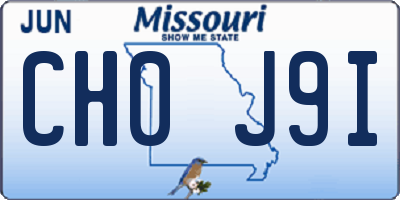 MO license plate CH0J9I