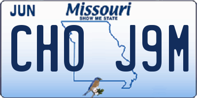 MO license plate CH0J9M