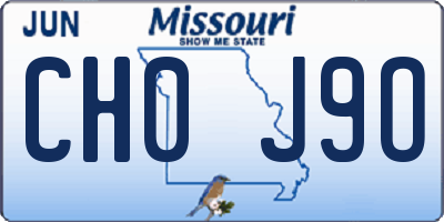 MO license plate CH0J9O