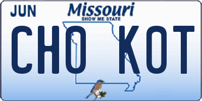 MO license plate CH0K0T