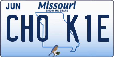 MO license plate CH0K1E
