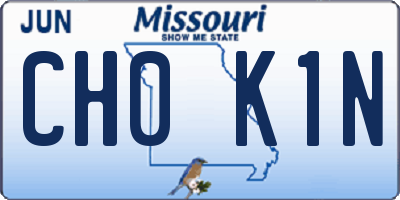 MO license plate CH0K1N