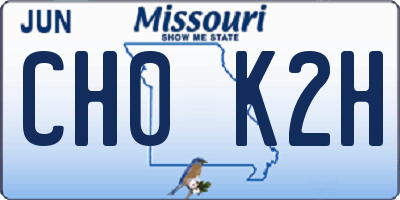 MO license plate CH0K2H