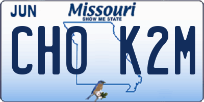MO license plate CH0K2M