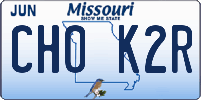 MO license plate CH0K2R