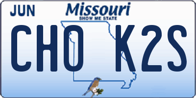 MO license plate CH0K2S