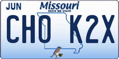MO license plate CH0K2X