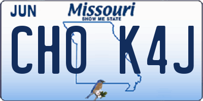 MO license plate CH0K4J