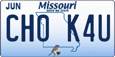 MO license plate CH0K4U