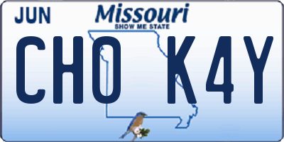 MO license plate CH0K4Y