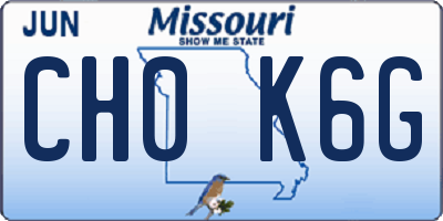 MO license plate CH0K6G
