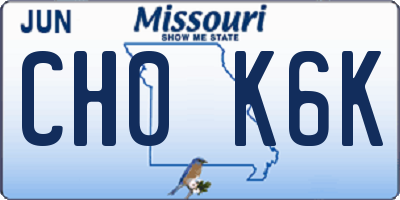 MO license plate CH0K6K