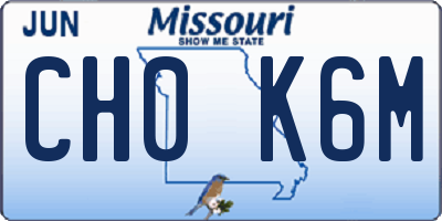 MO license plate CH0K6M