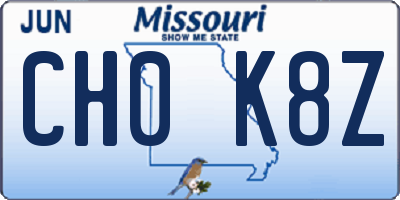 MO license plate CH0K8Z