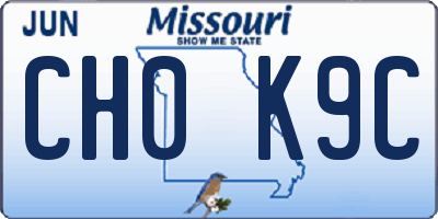 MO license plate CH0K9C