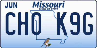 MO license plate CH0K9G