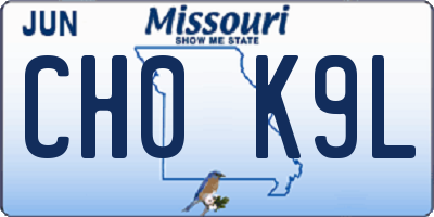 MO license plate CH0K9L