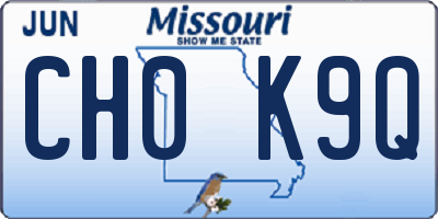 MO license plate CH0K9Q
