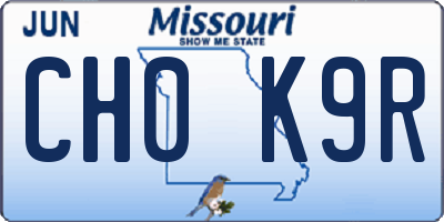 MO license plate CH0K9R