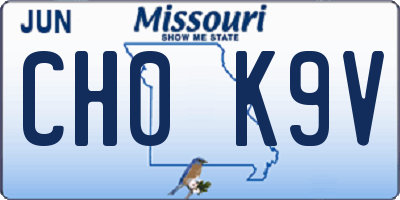 MO license plate CH0K9V