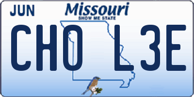 MO license plate CH0L3E