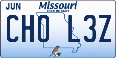 MO license plate CH0L3Z