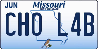 MO license plate CH0L4B