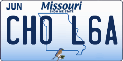 MO license plate CH0L6A