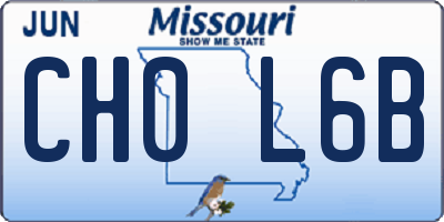 MO license plate CH0L6B
