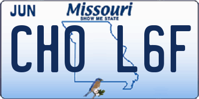 MO license plate CH0L6F