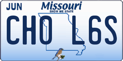 MO license plate CH0L6S