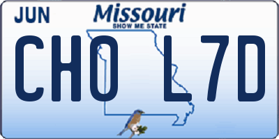 MO license plate CH0L7D