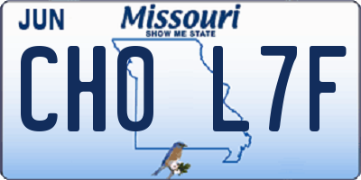 MO license plate CH0L7F