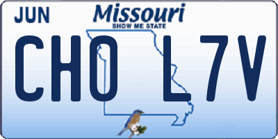MO license plate CH0L7V