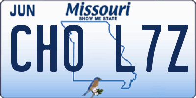MO license plate CH0L7Z