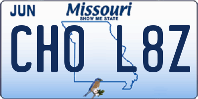 MO license plate CH0L8Z