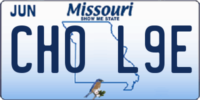 MO license plate CH0L9E
