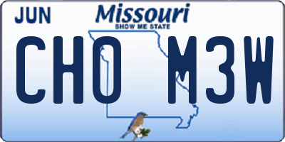 MO license plate CH0M3W